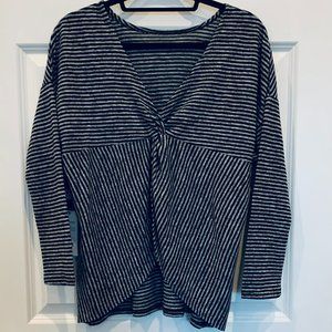 Harvé Benard Striped Open Twist Back Sweater NWT